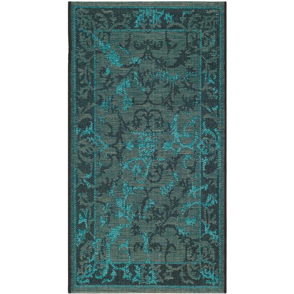 Safavieh Palazzo Rug - 2-ft x 3.5-ft - Polypropylene - Black/Turquoise