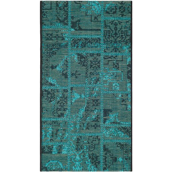 Safavieh Palazzo Rug - 2-ft x 3.5-ft - Polypropylene - Black/Turquoise