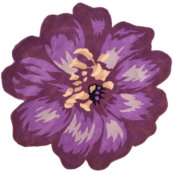 Safavieh Novelty Round Rug - 4-ft x 4-ft - Wool - Lilac