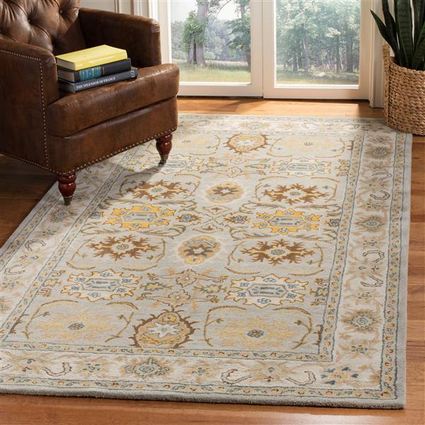 Safavieh Heritage Rug - 9.5-ft x 13.5-ft - Wool - Light Grey/Grey