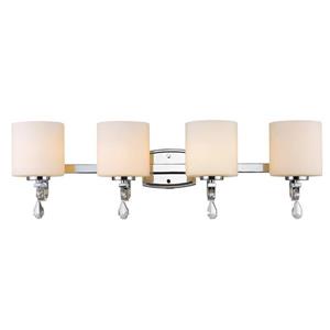 Golden Lighting Evette 4-Light Bath Vanity Light with Glass - Chrome