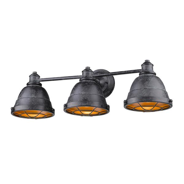 Golden Lighting Bartlett 3-Light Bath Light Vanity - Black