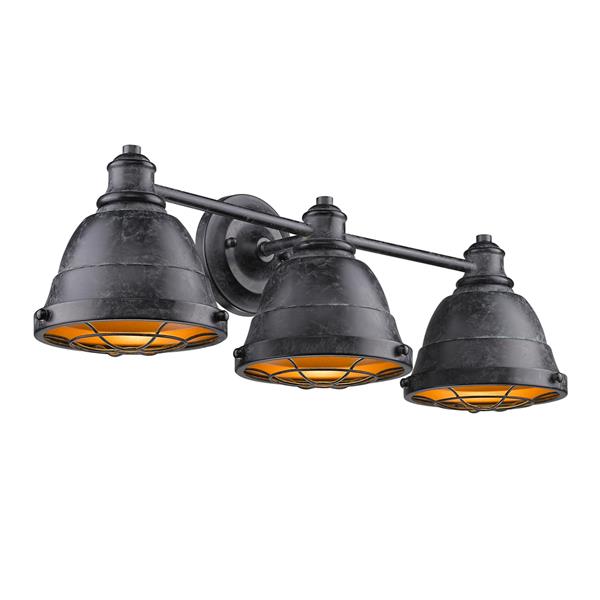 Golden Lighting Bartlett 3-Light Bath Light Vanity - Black