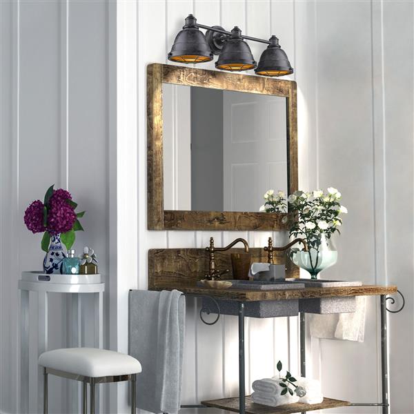 Golden Lighting Bartlett 3-Light Bath Light Vanity - Black