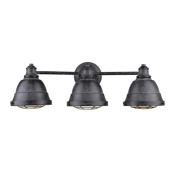 Golden Lighting Bartlett 3-Light Bath Light Vanity - Black