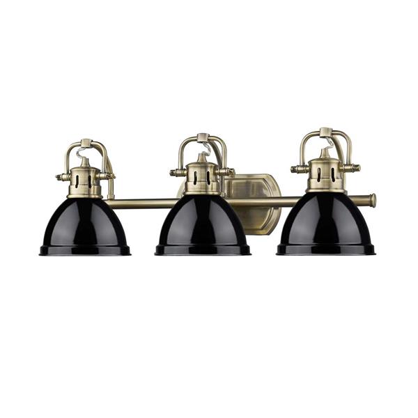 Golden Lighting Duncan 3Light Bath Vanity Light with Shade Brass