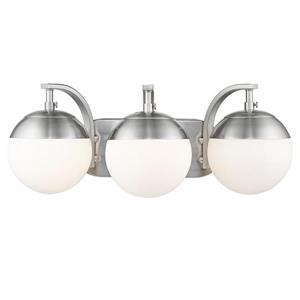 Golden Lighting Dixon 3-Light Vanity Light with Glass - Pewter