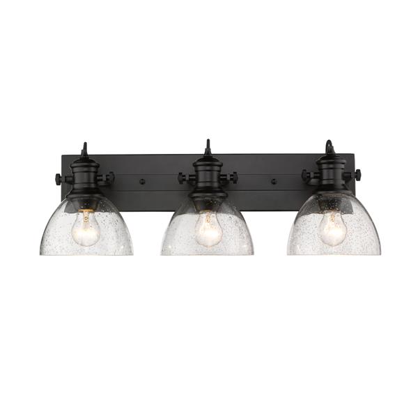 Cafe 3-Light Satin Brass & Midnight Black Bath Light by Visual Comfort  Studio, 4487903-848