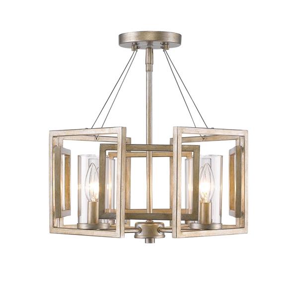 Golden Lighting Marco Semi-Flush Convertible Light - White Gold