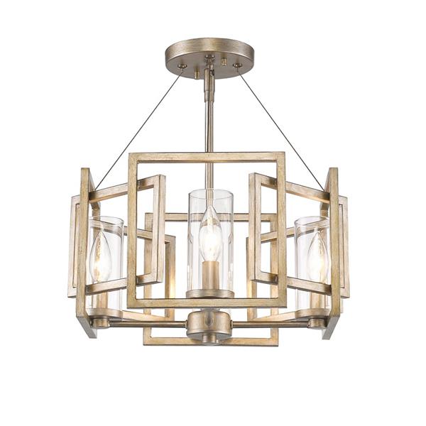 Golden Lighting Marco Semi-Flush Convertible Light - White Gold