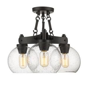 Golden Lighting Galveston Semi-Flush Light with Glass - Bronze