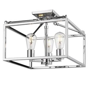 Golden Lighting Wesson Semi-Flush Light - Chrome