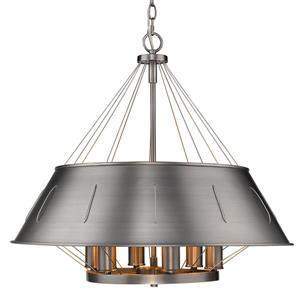 Golden Lighting Whitaker 6-Light Pendant Light - Aged Steel
