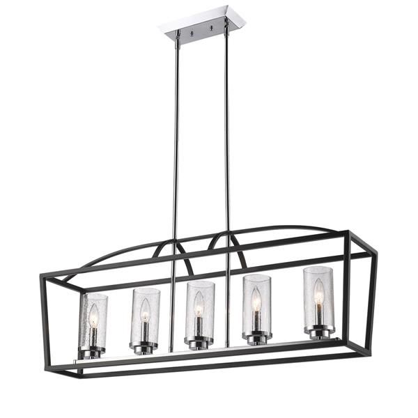 Golden Lighting Mercer 5-Light Linear Pendant Light - Black