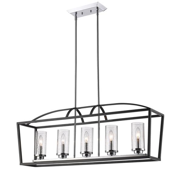 Golden Lighting Mercer 5-Light Linear Pendant Light - Black