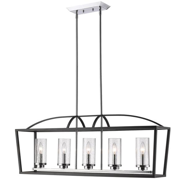 Golden Lighting Mercer 5-Light Linear Pendant Light - Black