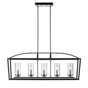 Golden Lighting Mercer 5-Light Linear Pendant Light - Black