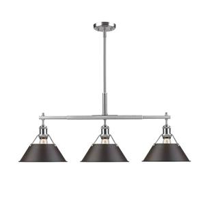 Golden Lighting Orwell Linear Pendant Light with Shade - Pewter