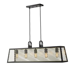Golden Lighting Abbott Linear Pendant Light with Panels - Black