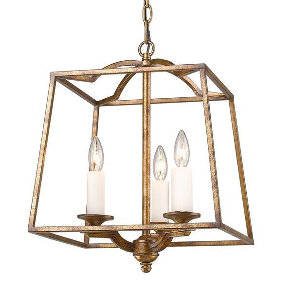 Golden Lighting Athena 3-Light Pendant Light - Grecian Gold