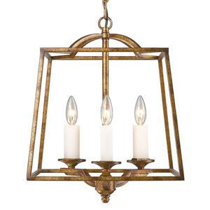 Golden Lighting Athena 3-Light Pendant Light - Grecian Gold