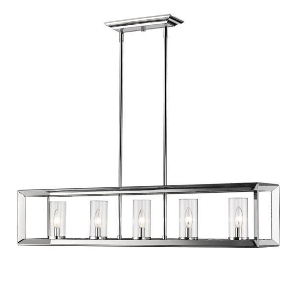 Golden Lighting Smyth 5-Light Linear Pendant Light - Chrome