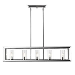 Golden Lighting Smyth 5-Light Linear Pendant Light - Chrome