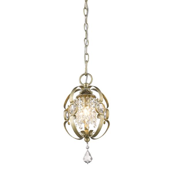 Golden Lighting Ella Mini Pendant Light - White Gold | RONA