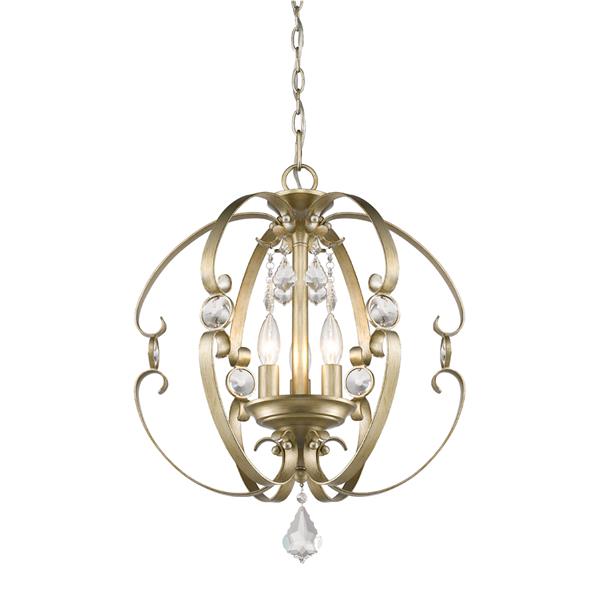 Golden Lighting Ella 3-Light Pendant Light - White Gold
