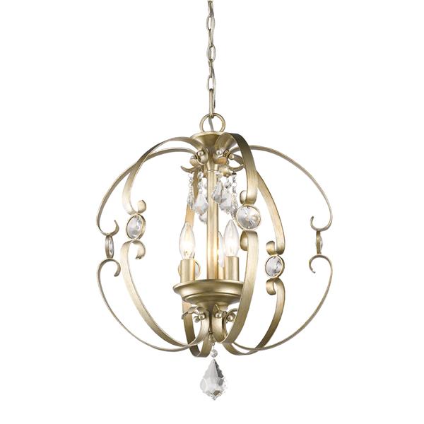 Golden Lighting Ella 3-Light Pendant Light - White Gold