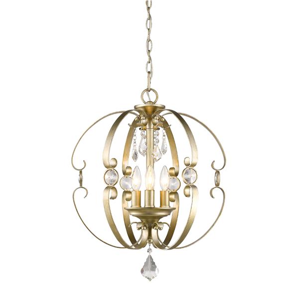 Golden Lighting Ella 3-Light Pendant Light - White Gold