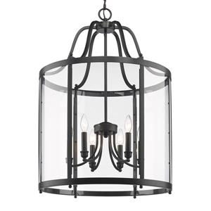 Golden Lighting Payton 6-Light Pendant Light with Clear Glass - Black