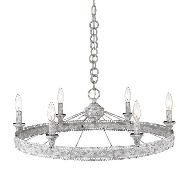 Golden Lighting Ferris 6-Light Chandelier - Oyster