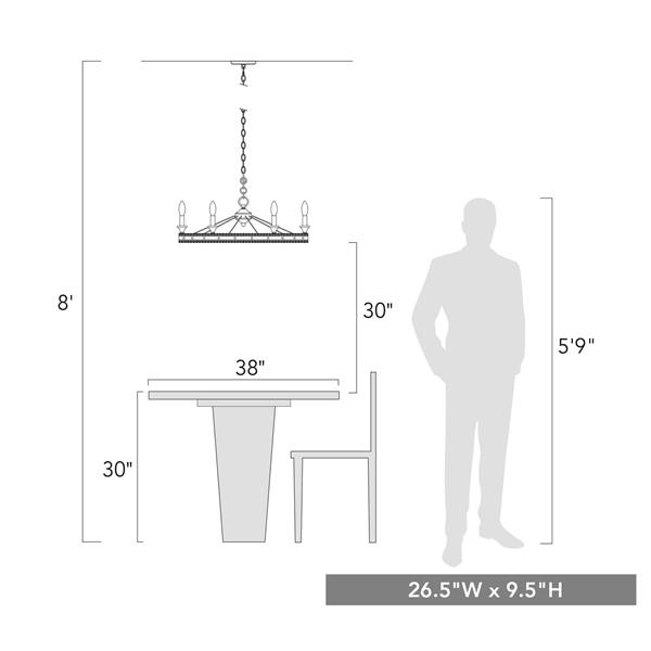 Golden Lighting Ferris 6-Light Chandelier - Oyster