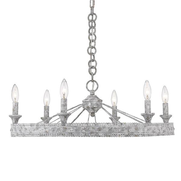Golden Lighting Ferris 6-Light Chandelier - Oyster