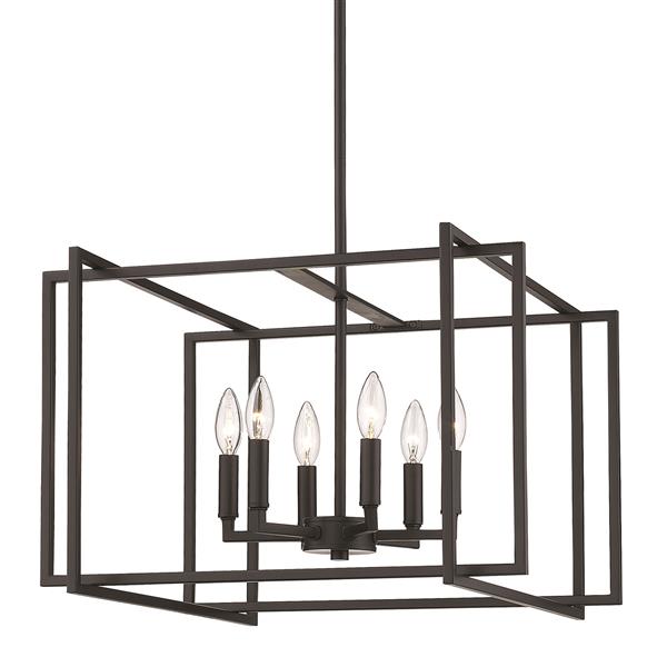 Golden Lighting Tribeca 6-Light Chandelier - Black