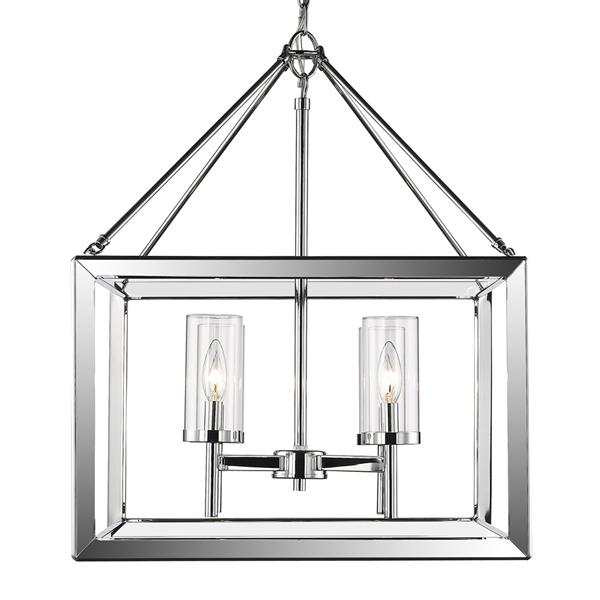 Golden Lighting Smyth 4-Light Chandelier With Clear Glass - Chrome