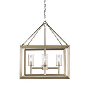 Golden Lighting Smyth 4-Light Chandelier with Glass - White Gold