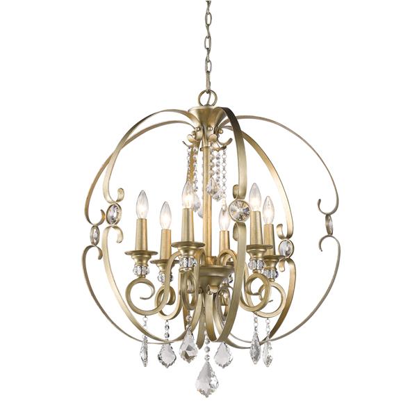 Golden Lighting Ella 6-Light Chandelier - White Gold