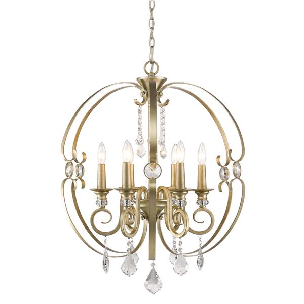 Golden Lighting Ella 6-Light Chandelier - White Gold