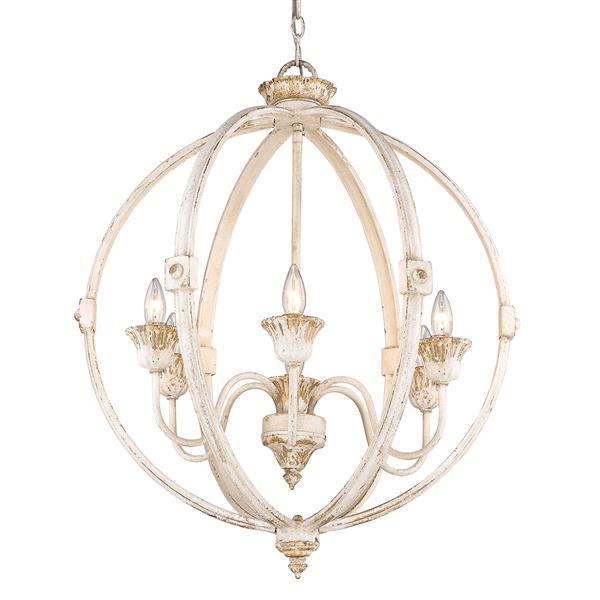 Golden Lighting Jules 6-Light Chandelier - Antique Ivory