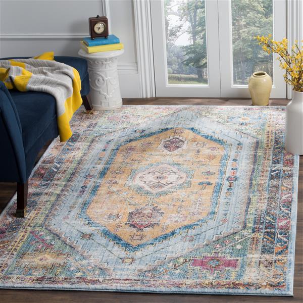 Safavieh Bristol Geometric Rug - 3-ft x 5-ft - Polyester - Blue