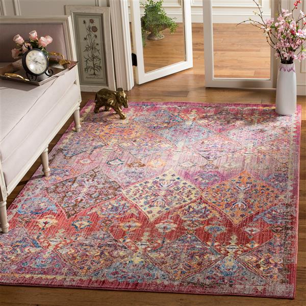 Safavieh Bristol Geometric Rug - 3-ft x 5-ft - Polyester - Pink
