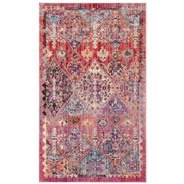 Safavieh Bristol Geometric Rug - 3-ft x 5-ft - Polyester - Pink