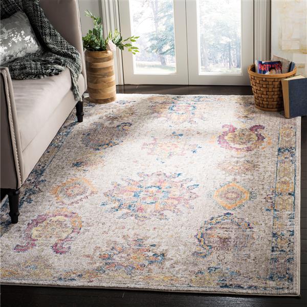 Safavieh Bristol Floral Rug - 3-ft x 5-ft - Polyester - Gray