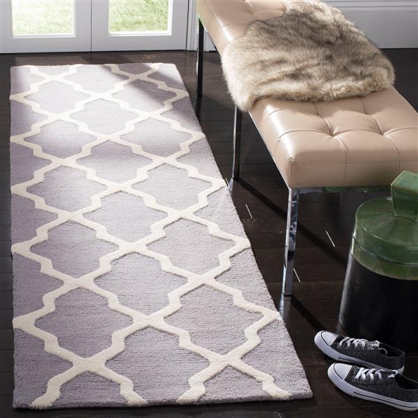 Safavieh Cambridge Trellis Rug - 2.5-ft x 8-ft - Wool - Silver