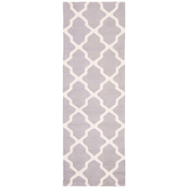 Safavieh Cambridge Trellis Rug - 2.5-ft x 8-ft - Wool - Silver