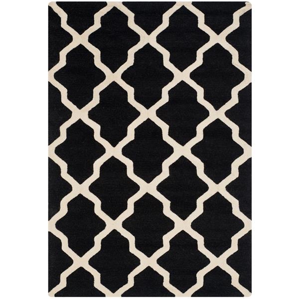 Safavieh Cambridge Trellis Rug - 3-ft x 5-ft - Wool - Black