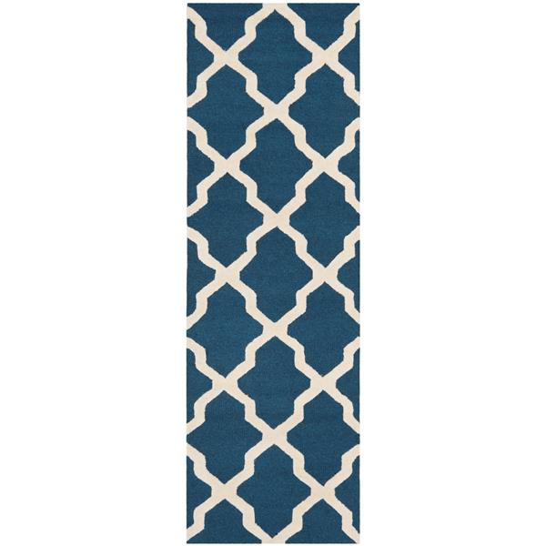 Safavieh Cambridge Trellis Rug - 2.5-ft x 8-ft - Wool - Blue