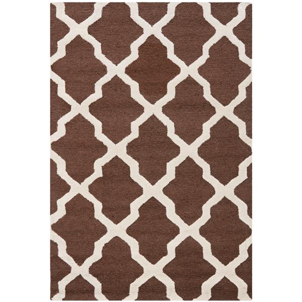 Safavieh Cambridge Trellis Rug - 3-ft x 5-ft - Wool - Brown